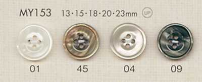 MY153 DAIYA BUTTONS 테두리 사구멍 조개풍 폴리에스테르 단추