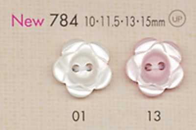 784 DAIYA BUTTONS 꽃모양 두 구멍 폴리에스테르 단추