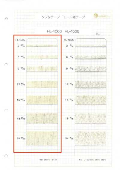 HL-4000 린넨 혼방 얇은 태피터 테이프