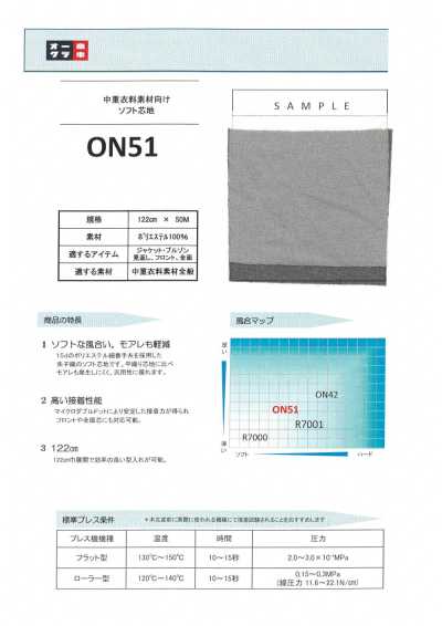 ON51 중두께 의류용 소프트 심지