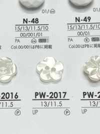 PW2017 폴리에스테르 수지제 표구멍 2개 구멍・광택 단추 IRIS 서브 사진