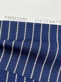 PMM2280-dotstripe 샴브레이 발염 프린트 도트 스트라이프[원단] YOSHIWA FABRIC 서브 사진
