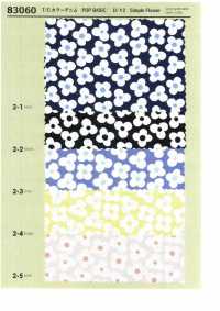 83060 T / C 컬러 데님 데님 물방울 무늬, 꽃, 체크무늬[원단] VANCET 서브 사진