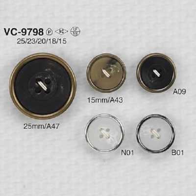 VC9798 폴리에스테르 수지/황동제 앞면 4구멍 단추