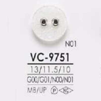 VC9751 황동/폴리에스테르 수지제 앞면 2구멍 단추
