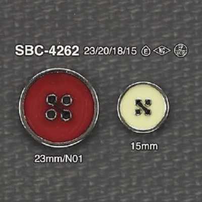 SBC4262 에폭시 수지/하이메탈제 앞면 4구멍 단추