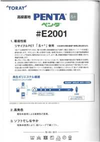 E2001 PENTA® & + (앤 플러스) 태 안감 (재활용 PET 사용) 도레이 서브 사진