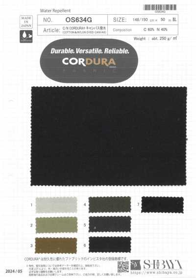 OS634G C/N CORDURA® 캔버스 발수