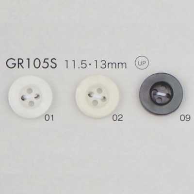 GR105S GRS 인증 재생 PET 수지 25% 혼합 단추 테두리 있음 4구멍