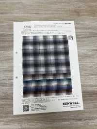 35502 50 싱글 스레드 코튼 웨이비 론 옴브레 체크[원단] SUNWELL 서브 사진