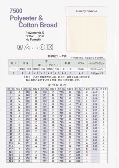 7500 T/C브로드클로스 테이프 원단
