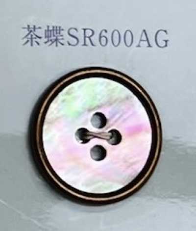 SR600AG 4구멍 테두리 있음 갈색 나비조개 쉘버튼