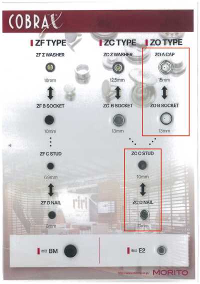 ZO-A/B/C/D COBRAX® ZO 4세트(캡/소켓/스터드/포스트)