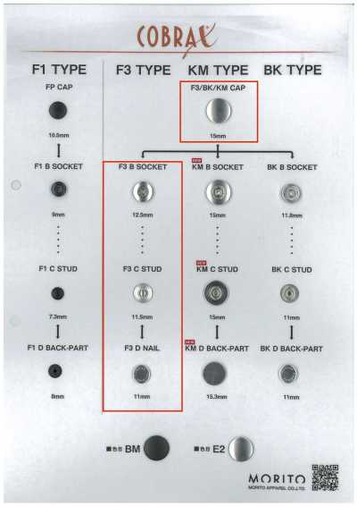 F3-A/B/C/D COBRAX® F3 4세트(캡/소켓/스터드/포스트)