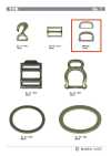 DOUBLE-D-RING 2개 세트 D링 21mm