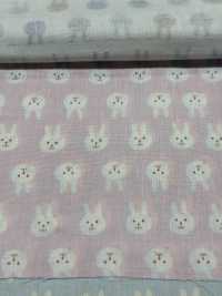 KTS3217 더블 거즈 토끼 프린트[원단] 코튼 코바야시 서브 사진