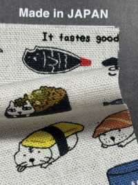 KTS6601 리넨 캔버스 스시 고양이 프린트[원단] 코튼 코바야시 서브 사진