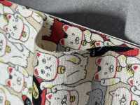 KTS7106 리넨 캔버스 행운의 고양이 프린트[원단] 코튼 코바야시 서브 사진