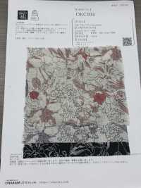 OKC034 60/ 리넨 프린트 라인 플라워[원단] Oharayaseni 서브 사진