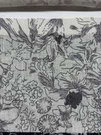 OKC034 60/ 리넨 프린트 라인 플라워[원단] Oharayaseni 서브 사진