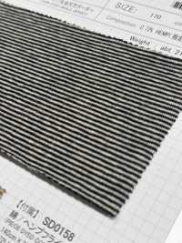 SD0188 면/대마 원사 염색 저지 가로 줄무늬[원단] SHIBAYA 서브 사진