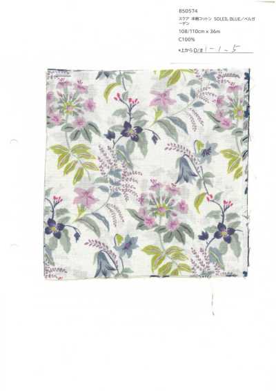 850574 SEVENBERRY® 스케어 미표백 코튼 SOLEIL BLUE / 벨가든