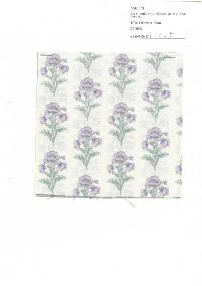 850573 SEVENBERRY® 스케어 무표백 코튼 SOLEIL BLUE / 와일드플라워