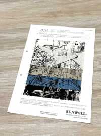 28117 풍경 프린트와 엔젤 소프트 가공이 적용된 리넨 룸스테이트[원단] SUNWELL 서브 사진