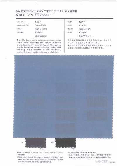 1277 60s 론 클리어 워셔 가공