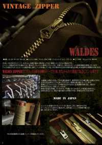 10-BK-CO-C WALDES 빈티지 지퍼, 블랙, 사이즈 10, 면 테이프, 닫힌 끝단 아사히지퍼(Asahi Fastener) 서브 사진