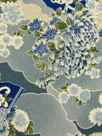 850561 잔디밭 인디고 염색 스타일 일본풍 패턴 구름 바다와 부채국화[원단] VANCET 서브 사진