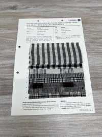 59992 C/L 네티 슬럽 에크루 체크 & 스트라이프[원단] VANCET 서브 사진