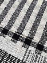 59992 C/L 네티 슬럽 에크루 체크 & 스트라이프[원단] VANCET 서브 사진