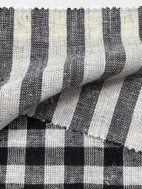 59992 C/L 네티 슬럽 에크루 체크 & 스트라이프[원단] VANCET 서브 사진