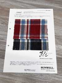 14447 다발-KASE- 10수 스펙 슬러브트윌 마드라스체크[원단] SUNWELL 추가 이미지