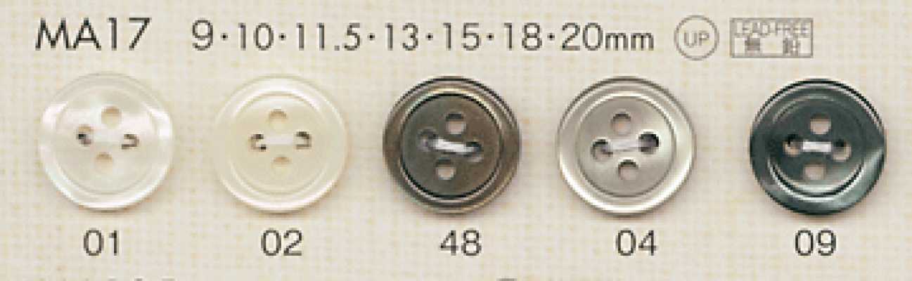 MA17 DAIYA BUTTONS 조개조 폴리에스테르 단추
