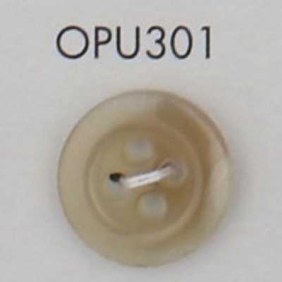 OPU301 유레아 수지제 테두리 있음 4구멍 단추