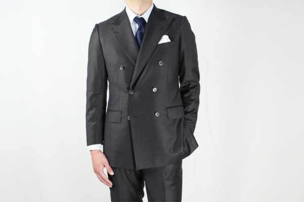 GXPWS1 DORMEUIL 원단 사용 다크 그레이 무지 더블 슈트
