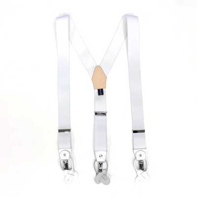 SR-WHITE SR-WHITE 서스펜더 EXCY 브레이시즈 화이트 무지 2in1 35mm 엘라스틱