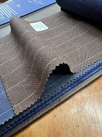 14CN1597 CANONICO 21 micron Wool & Linen 스트라이프 브라운[원단] CANONICO 서브 사진