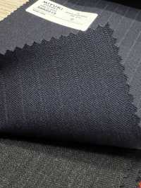 5MK0215 MIYUKI EVER WOOL(미유키·에버 울) 섀도우 스트라이프 네이비[원단] 미유키 케오리(MIYUKI) 서브 사진