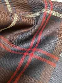 SK5536-BR 스테디 셀러 일본산 실크 울 스트레치 체크 브라운[원단] 서브 사진