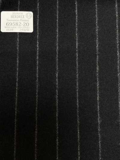 69582-20 26AW HERDREX 【Tasmanian Flannel】 실크 앤 울 네이비 스트라이프