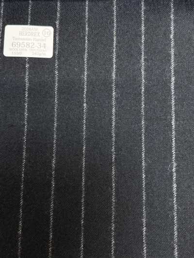 69582-34 26AW HERDREX 【Tasmanian Flannel】 실크 앤 울 네이비 스트라이프