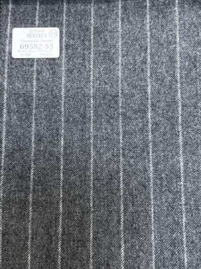 69582-55 26AW HERDREX 【Tasmanian Flannel】 실크 앤 울 그레이 스트라이프