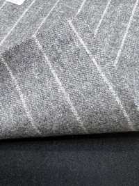 69582-69 26AW HERDREX 【Tasmanian Flannel】 실크 앤 울 라이트 그레이 스트라이프[원단] 쿠니시마 주식회사 서브 사진