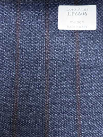 LP6606 Loro Piana 네이비블루×레드 스트라이프