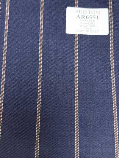 AR6551 ARISTON Super130's 네이비 블루×브라운 스트라이프