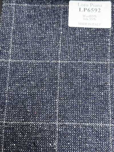 LP6592 Loro Piana 네이비 블루 체크