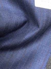 DM6155 DORMEUIL QUEEN Super100's 네이비 블루×브라운 스트라이프[원단] 호소이 쇼지 주식회사 추가 이미지